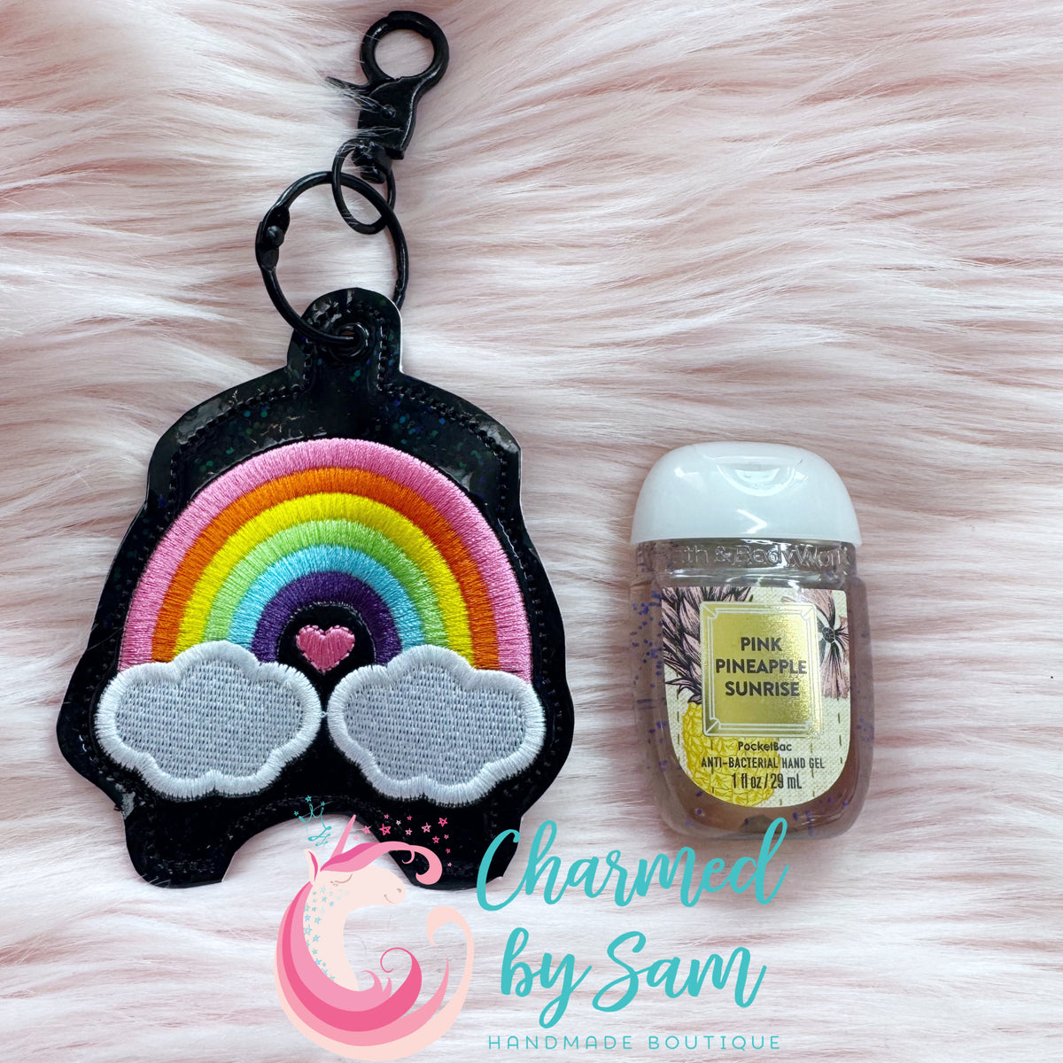 Rainbow Heart Hand Sanitizer Holder
