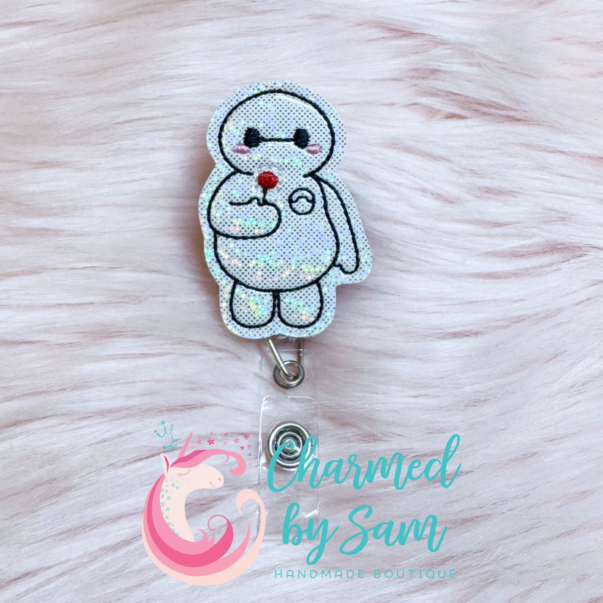 Baymax with Lollipop Badge Reel