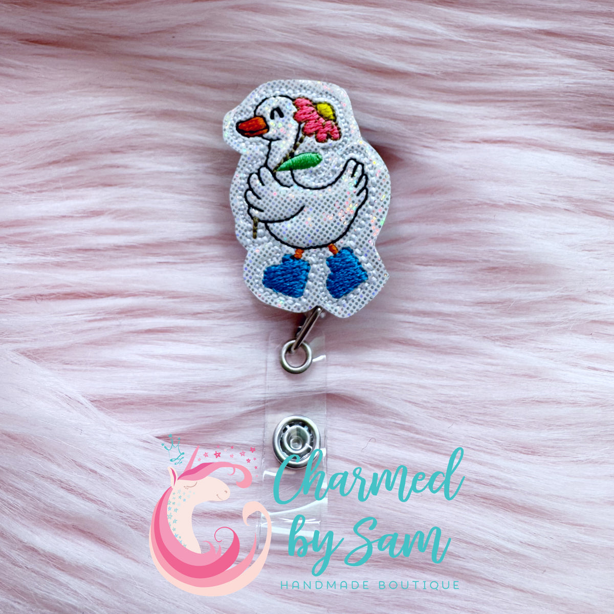 Spring Flower Goose Badge Reel